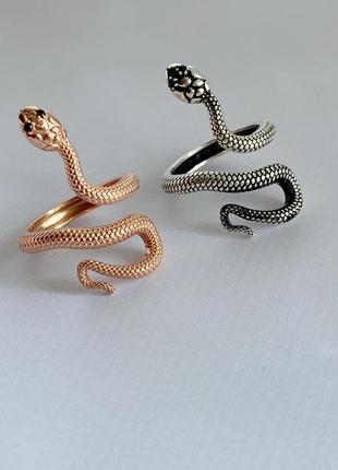 Серебряная кольца молния, позолота
