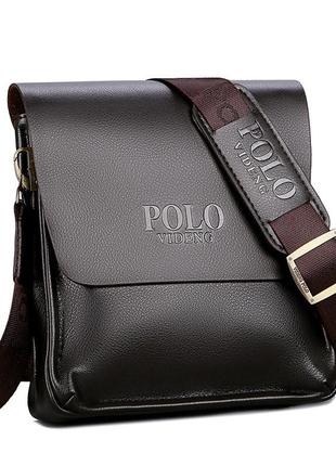 Мужская сумка через плечо polo videng барсетка сумка-планшет+подарок. оригинал1 фото