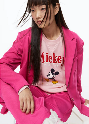 Розовый свитшот h&m mickey mouse  m ( 44-46-48)2 фото