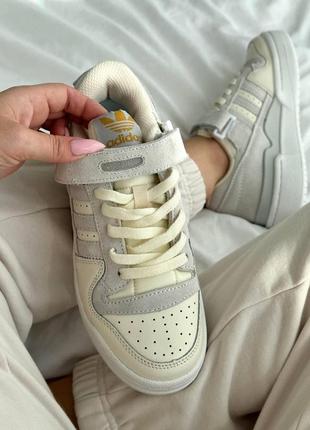 Кроссовки adidas forum light beige2 фото