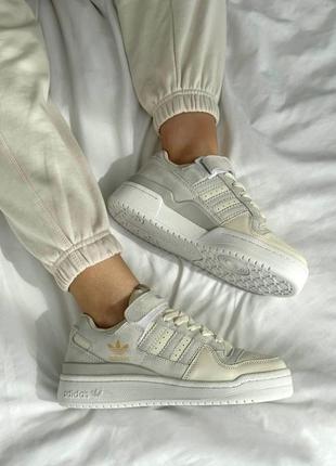 Кроссовки adidas forum light beige4 фото