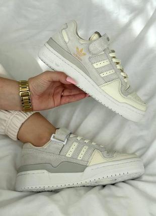 Кроссовки adidas forum light beige9 фото