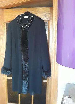Кардиган пальто шерстяное с норкой stizzoli1 фото