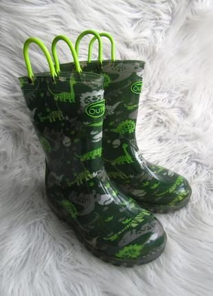 Светящиеся резиновые сапоги водостойкие динозавры outee