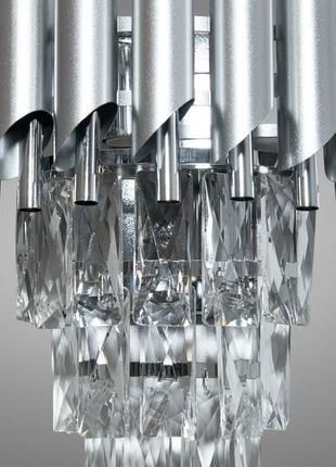 Современный хрустальный настенный светильник mumbai сатин-хром на две лампы 9001-2w-sl+ch3 фото