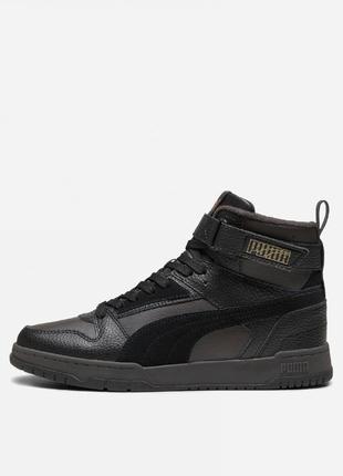 Мужские зимние ботинки puma rbd game wtr flat dark gray-puma black-puma gold (38760407)