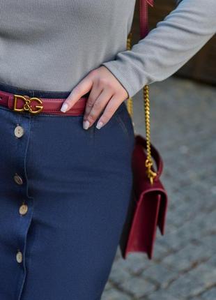 Темно-синяя джинсовая юбка с разрезом батал с 46 по 68 размер8 фото