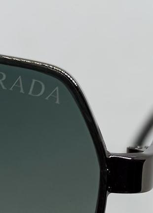 Окуляри в стилі prada чоловічі сонцезахисні сіро зелений градієнт в сірому металі9 фото