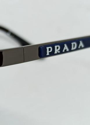 Окуляри в стилі prada чоловічі сонцезахисні сіро зелений градієнт в сірому металі10 фото