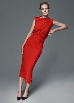 Zara платье красная шерсть премиум, m1 фото