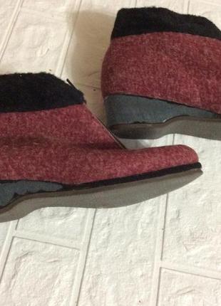 Кімнатні тапочки м'які чобітками р.38 24см блискавка танкетка 3,5см4 фото