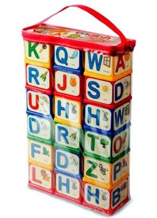 Кубики "english alphabet", 18 шт пластик різнобарв'я