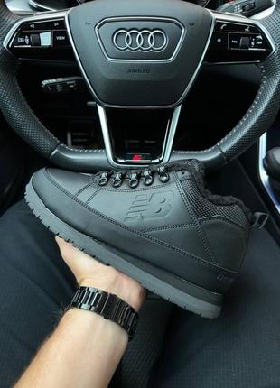 Кросівки хутро зимові new balance 754 all black grey fur2 фото