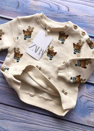 Теплий світшот на флісі zara кофточка