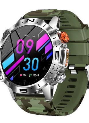 Чоловічий наручний розумний годинник smart watch modfit combat silver army