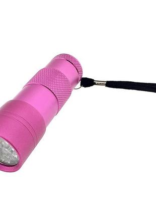 Led лампа-фонарик для сушки гель лака розовая 4,5 в