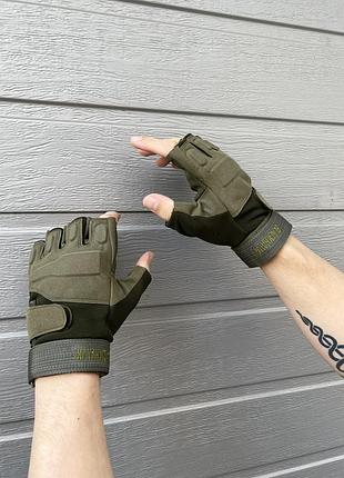 Тактические перчатки открытые летние хаки