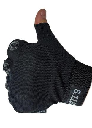 Чорні спортивні неслизькі тактичні рукавички s.11 з кастетом7 фото