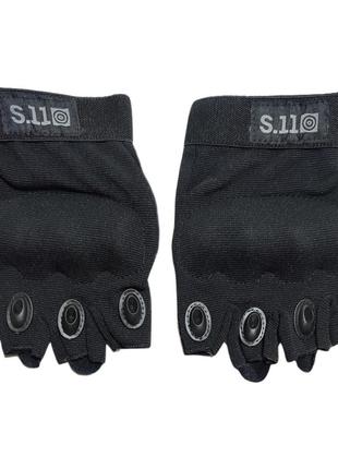 Чорні спортивні неслизькі тактичні рукавички s.11 з кастетом4 фото