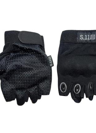 Чорні спортивні неслизькі тактичні рукавички s.11 з кастетом6 фото