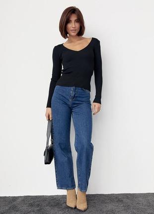 Женские джинсы палаццо с высокой посадкой