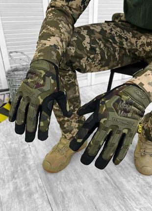 Тактичні рукавички мультикам повнопалі . захисні рукавиці мальтикам камуфляж