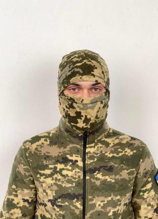 Балаклава-шапка флісова. шапка балаклава тактична військова на флісі піксель