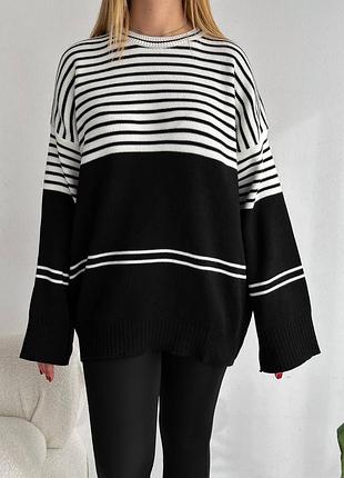 Свитер в полоску удлиненный туника удлиненная в полоску производитель турция ❤️