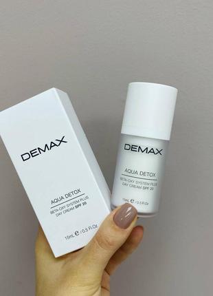 Денний крем «аква детокс» для жирної, комбінованої та проблемної шкіри обличчя, demax aqua detox moisturizer day cream spf201 фото