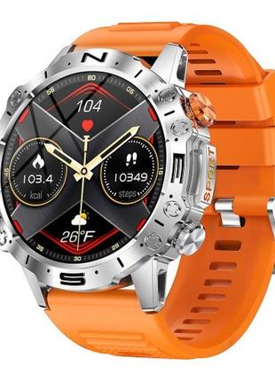 Чоловічий наручний розумний годинник smart watch modfit combat silver orange