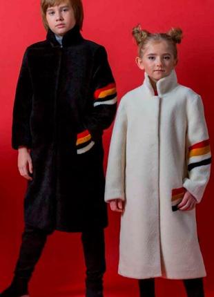 Пальто шуба из шерсти альпаки jojo итальялия 128-140 см2 фото