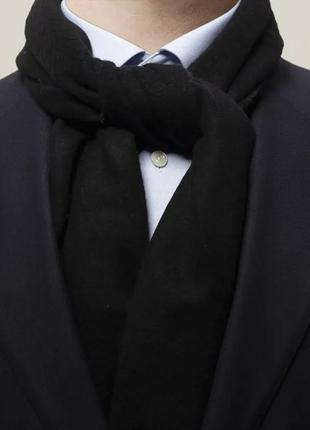 Eton black & gray вухсторонний шерстяной шарф /7735/2 фото