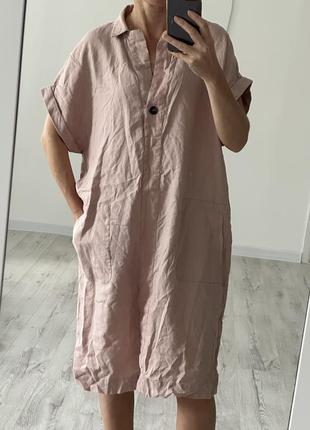 Плаття сукня сарафан рубашка сорочка льон лляна5 фото