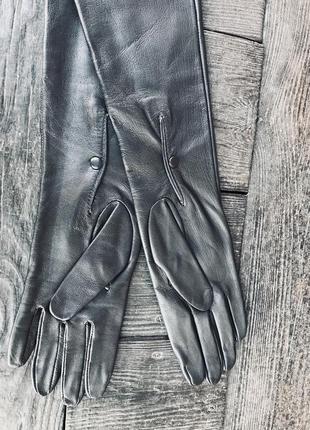 Перчатки длины из натуральной кожи наппа угольно чёрные подарок новый год редво luisa spagnoli made in italy 🇮🇹3 фото