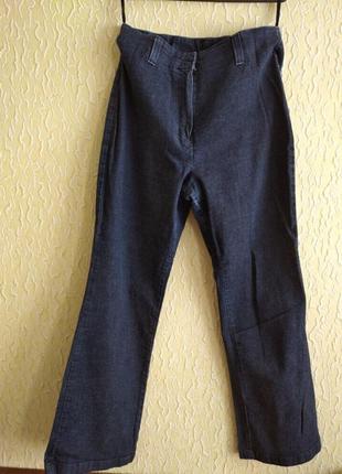 Укороченные женские свободные клешеные джинсы,uk р.12, marks&spencer, англия1 фото