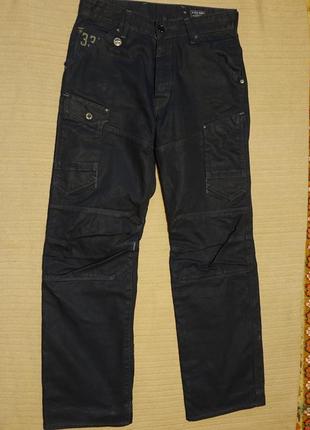 Резаные темно-синие джинсы элвуды g-star raw general 5620 loose голландия. 32/34.
