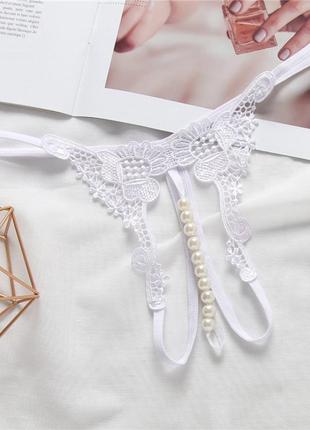 8-35 сексуальні трусики з розрізом та перлинками трусики с разрезом и жемчужной нитью