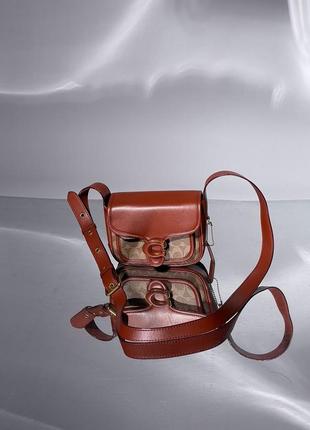 Coach коричневая кожаная сумка бренд мини5 фото