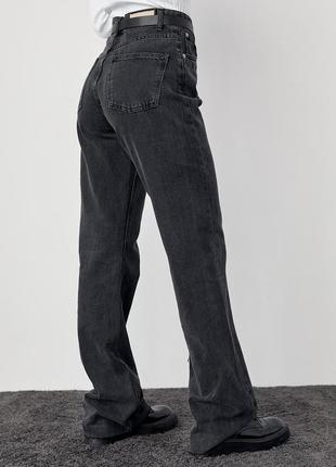 Женские джинсы палаццо с необработанным низом