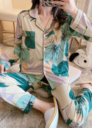 Пижама зеленая  со штанами