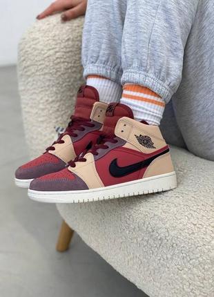 Кроссовки nike jordan 1 женские найк джордан 1 кожа nike air max весна nike air force 1 кожа жіночі кросівки jordan 1 шкіряні2 фото