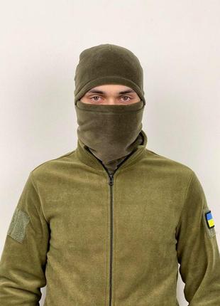 Балаклава-шапка флисовая. шапка балаклава тактическая военная на флисе хаки