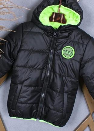 Двостороння куртка чорна/ салатова