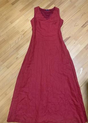 Бомбезное длинное льняное платье на подкладе от mexx 40p.2 фото
