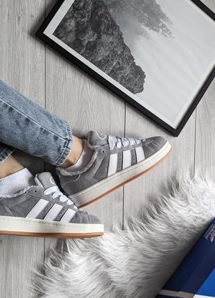 Кеды на меху ❄️, кроссовки adidas negro campus серые (мех)❄️