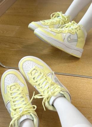 Кроссовки женские высокие nike dunk high up rebel lemon yellow найки данки8 фото