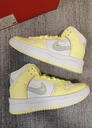 Кроссовки женские высокие nike dunk high up rebel lemon yellow найки данки4 фото