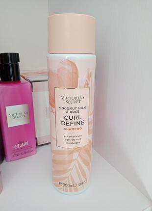 Victoria's secret шампунь для волос curl define shampoo coconut milk & rose кокосовое молоко и роза