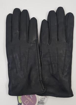 Роскошные кожаные перчатки f&f на флисовом утеплителе4 фото