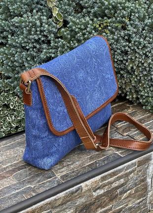 Laura ashley английская стильная оригинальная сумка кроссбоди кожа/ текстиль4 фото